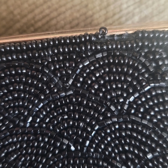 Vintage 60s Walborg Black Beaded Evening Bag Clutch - Picture 9 of 9